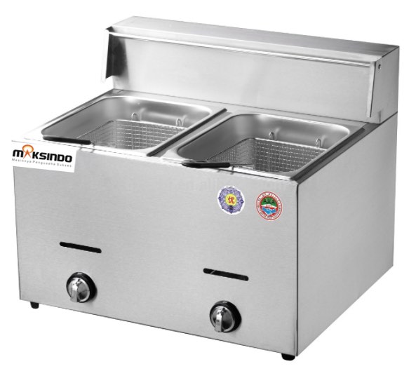 Jual Mesin Gas Fryer 12 Liter 2 Tank (MKS-72B) di Makassar