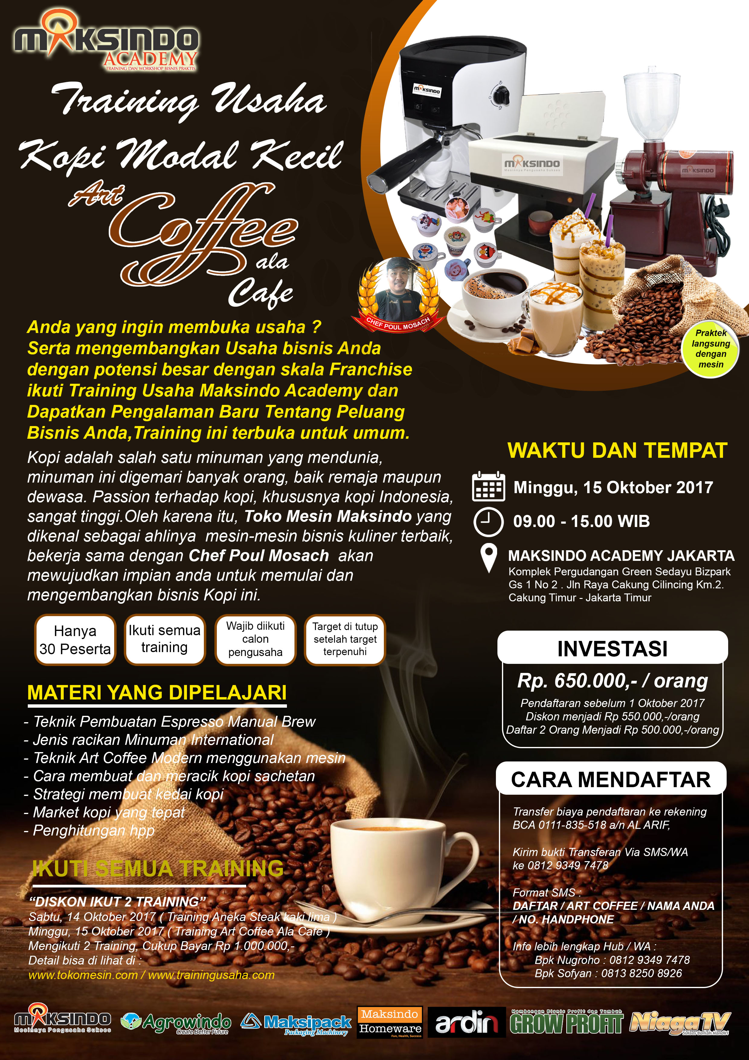 Training Usaha Art Coffee Ala Cafe, 15 Oktober 2017