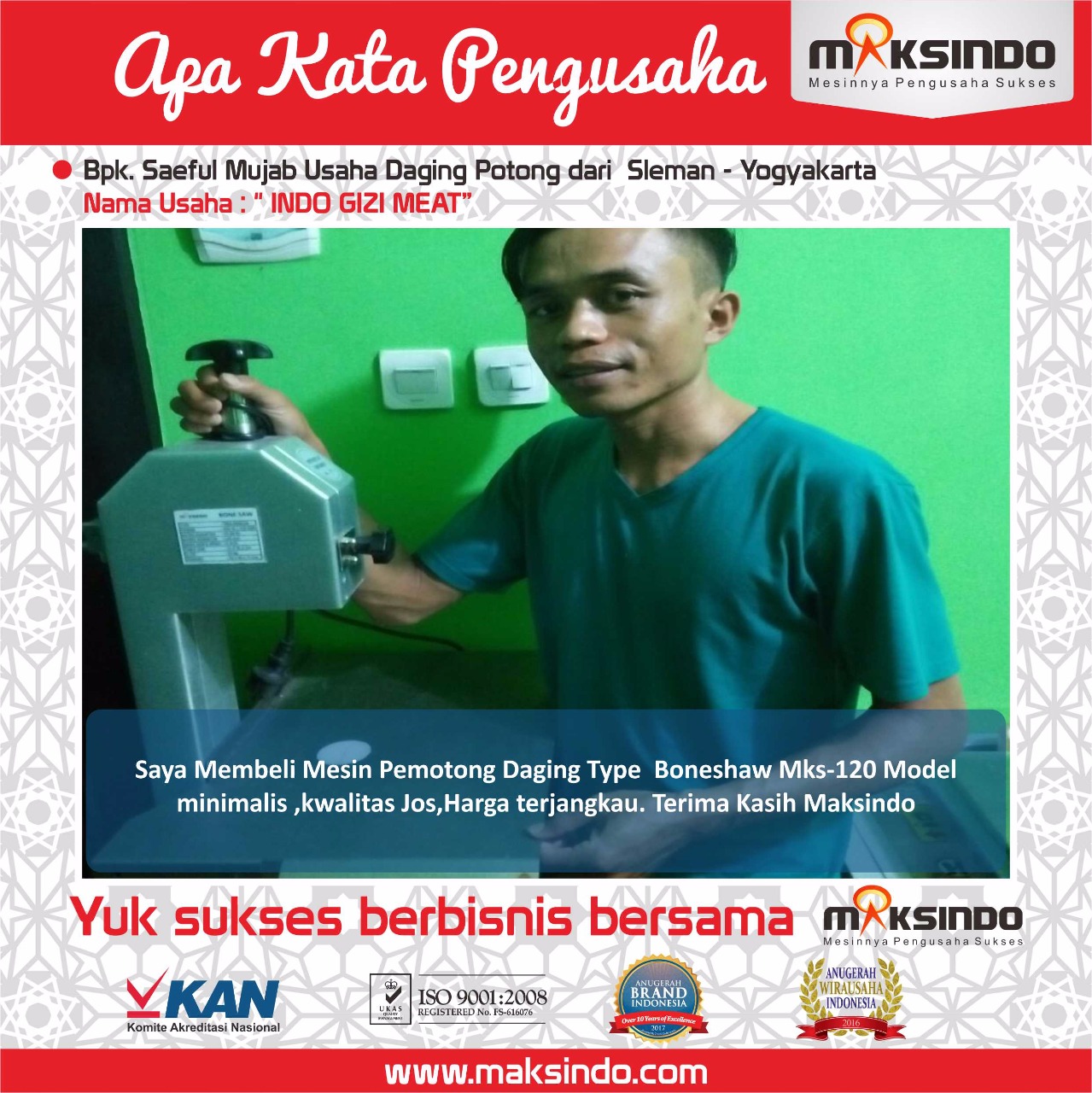 Indo Gizi Meat : Mesin Boneshaw Kualitas Jos