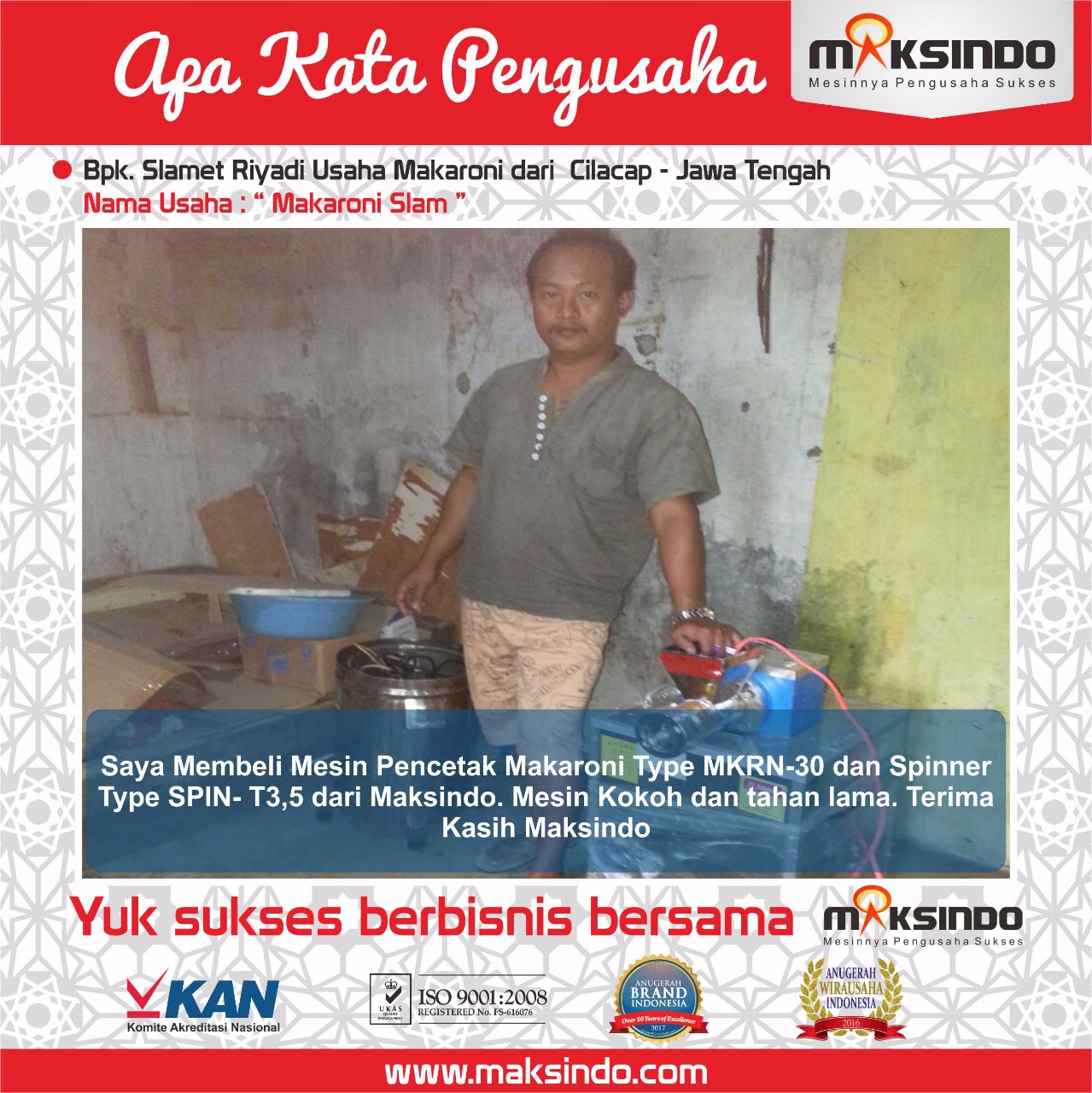 Makaroni Silam : Mesin Kokoh dan Tahan Lama