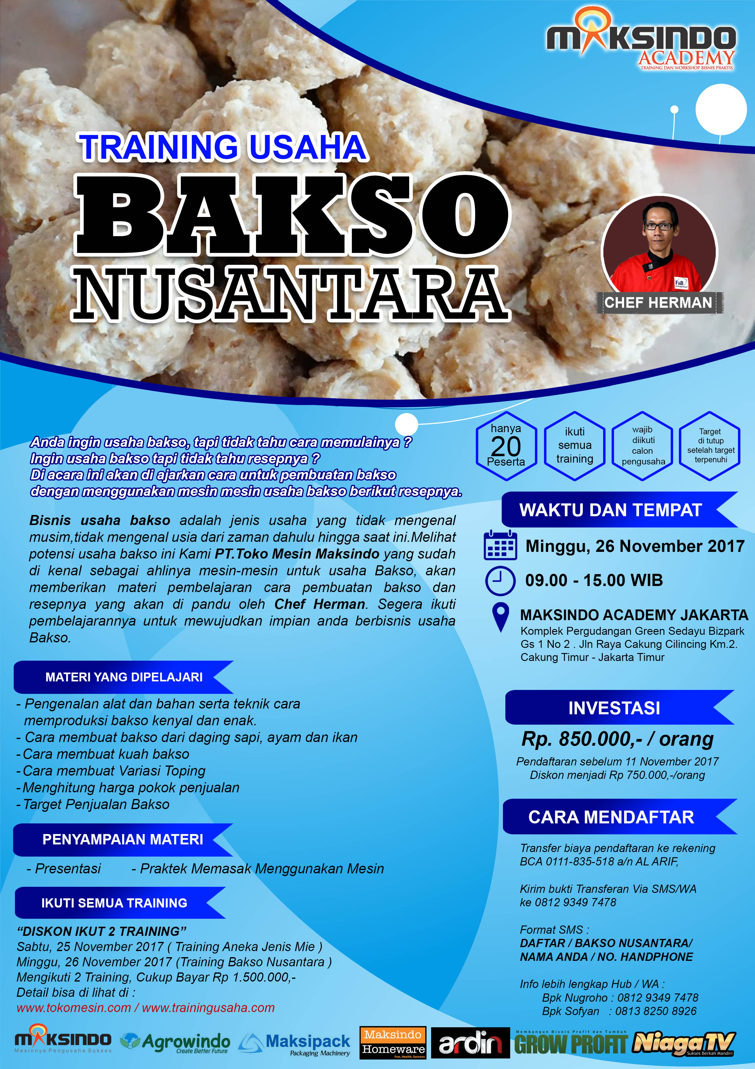 Training Usaha Aneka Bakso dan Toping, 26 November 2017