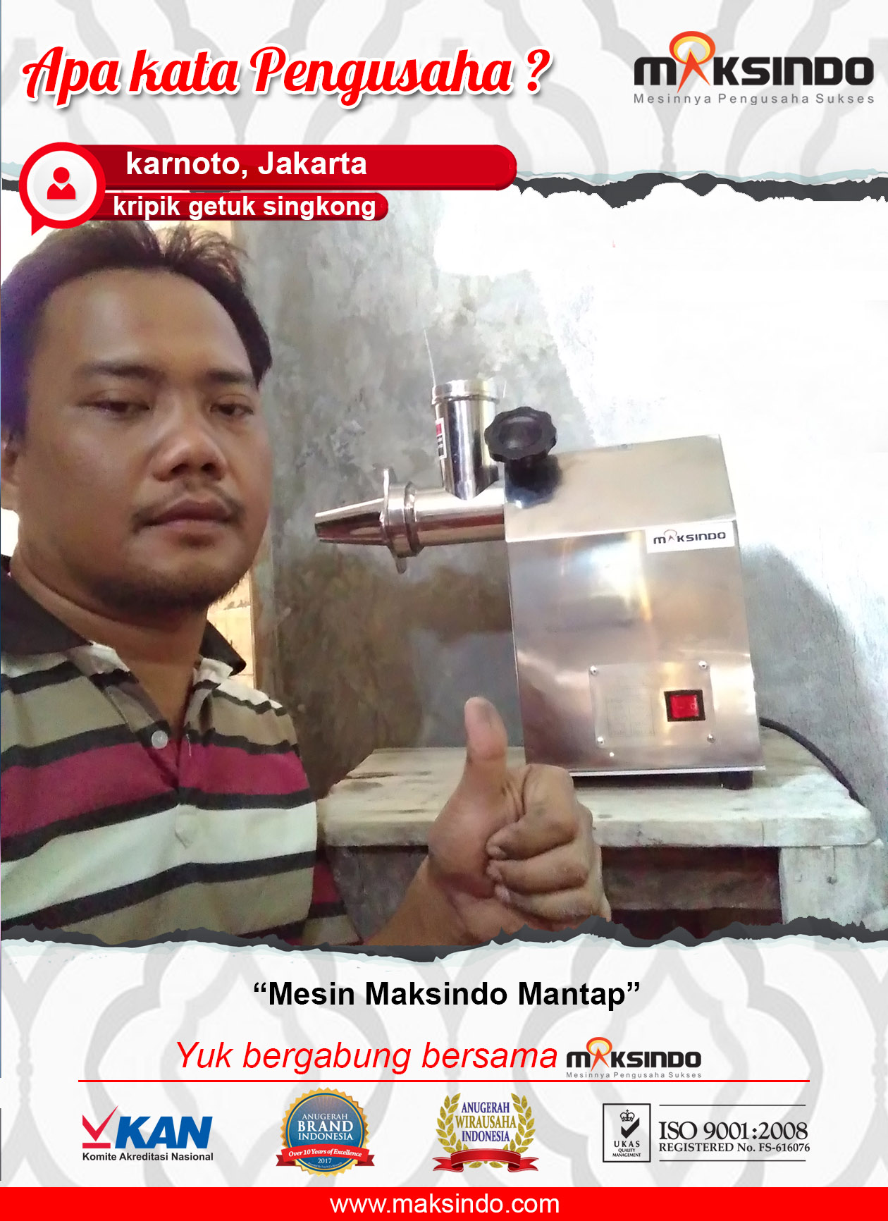 Kripik Getuk Singkong : Mesin Maksindo Mantap