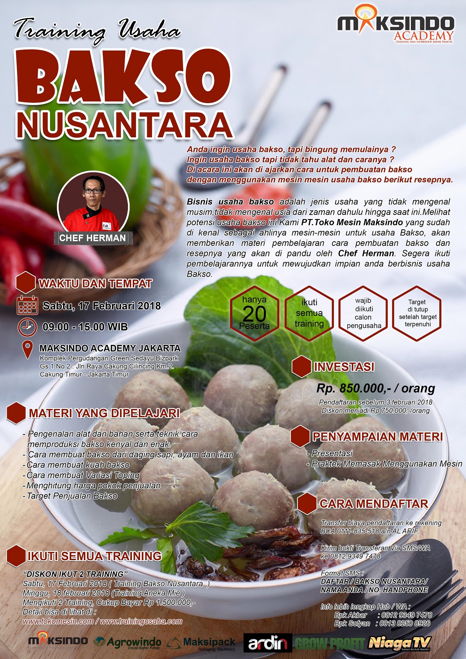 Training Usaha Aneka Bakso dan Toping, 17 Februari 2018 Training Usaha Aneka Bakso dan Toping, 17 Februari 2018