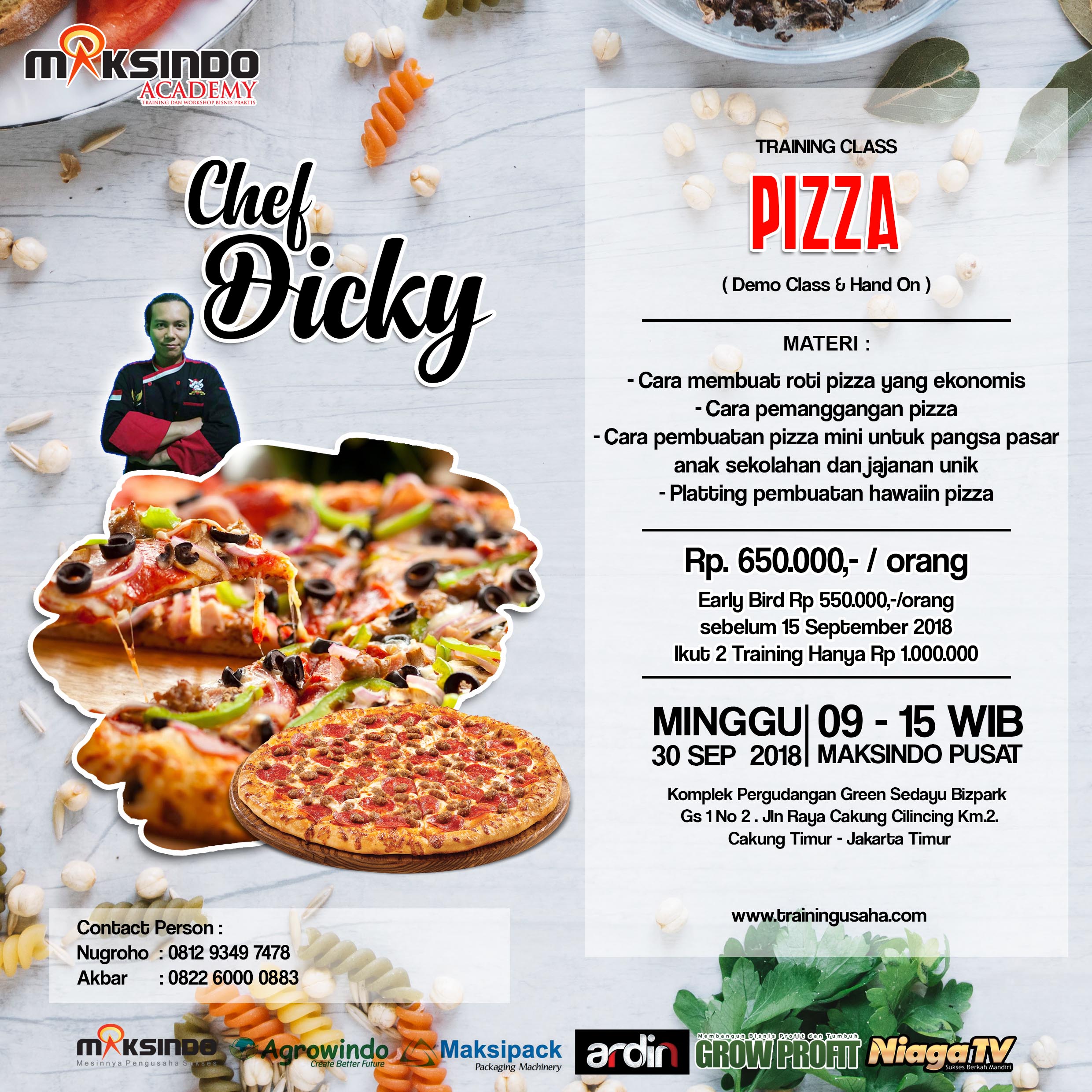 Training Usaha Pizza Minggu, 30 September 2018