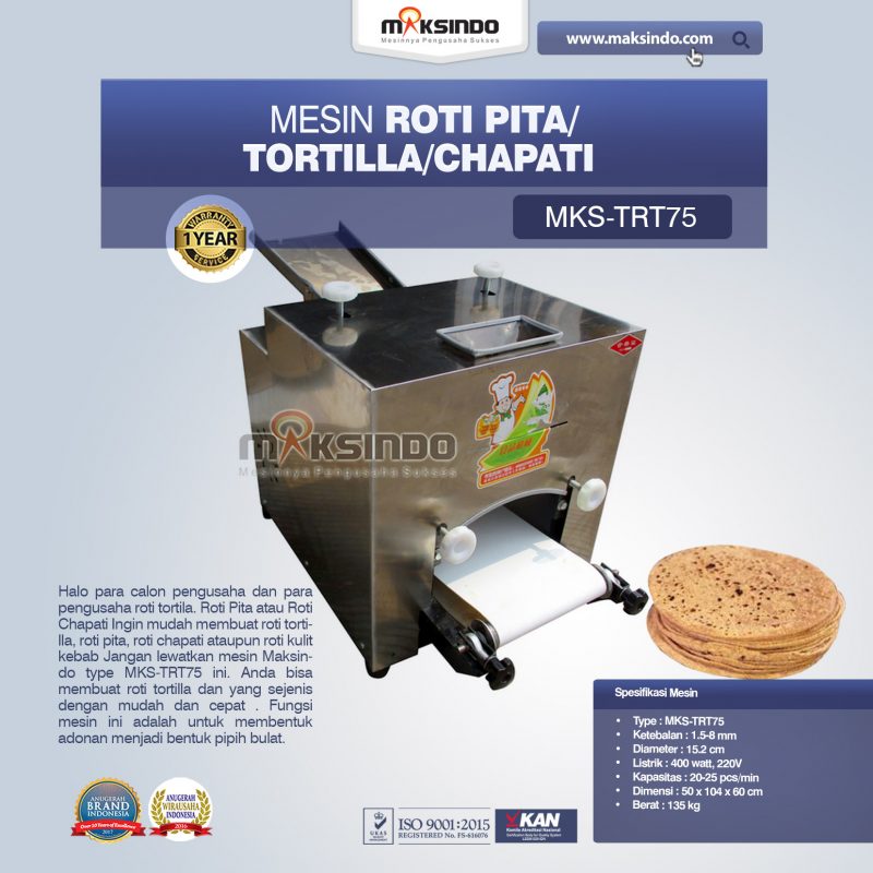 Jual Mesin Roti Pita/Tortilla/Chapati MKS-TRT75 di Makassar