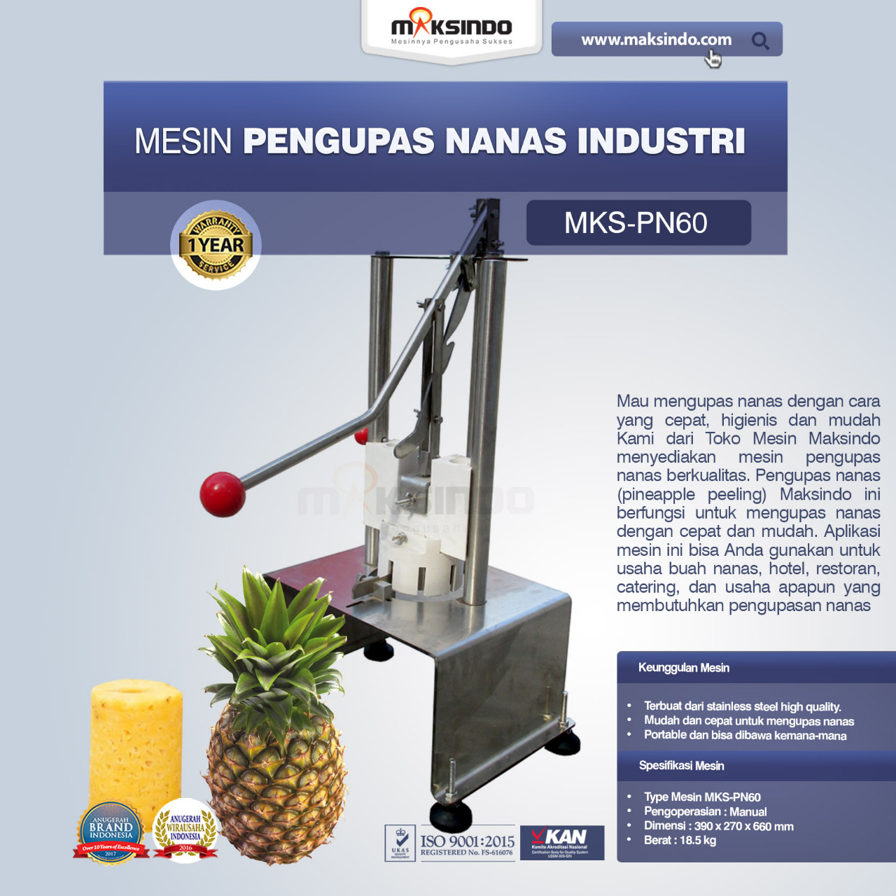 Mesin Pengupas Nanas Industri di Makassar