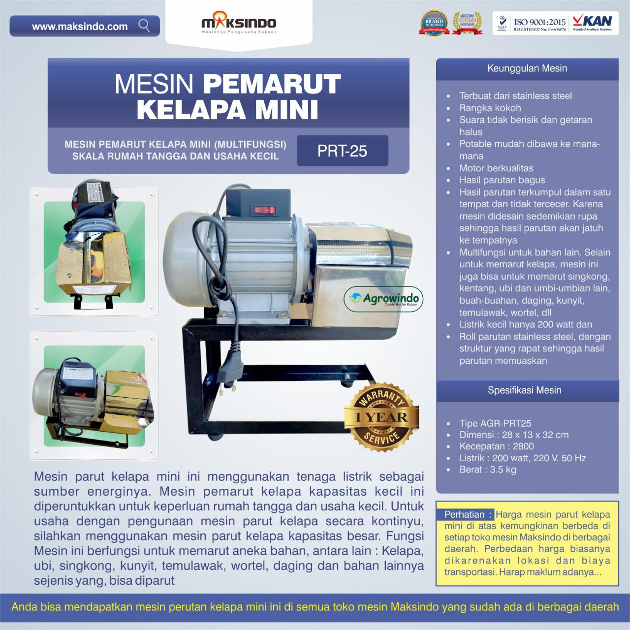 Jual Mesin Parut Kelapa Mini AGR-PRT25 di Makassar