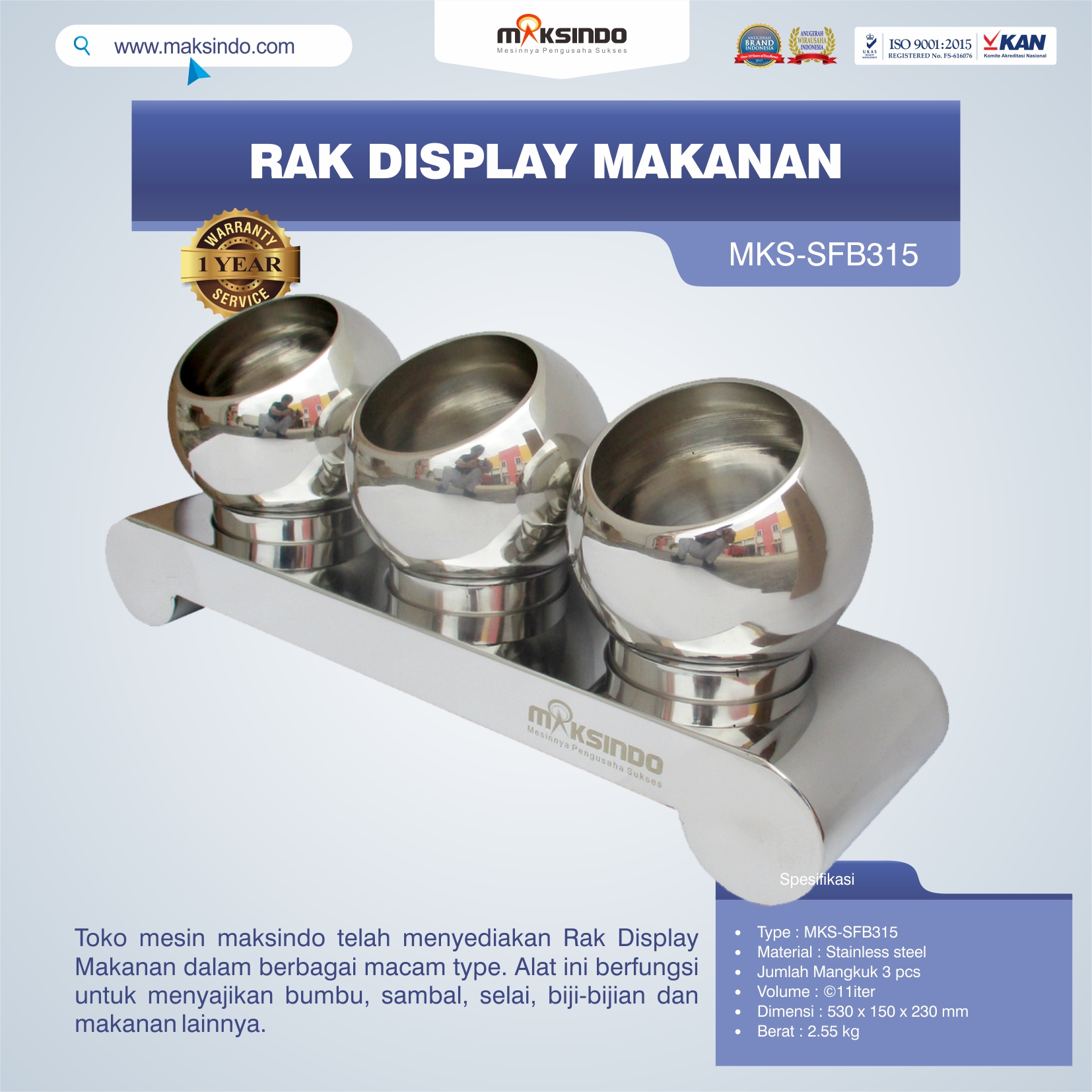 Jual Rak Display Makanan MKS-SFB315 di Makassar Jual Rak Display Makanan MKS-SFB315 di Makassar