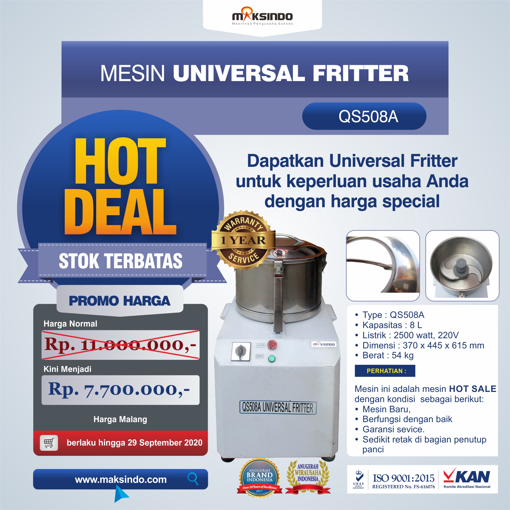 Jual Mesin Universal Fritter QS508A di Surabaya