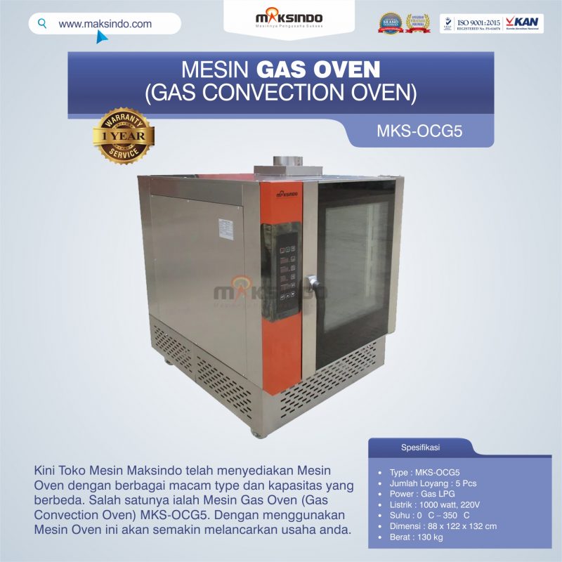 Jual Mesin Gas Oven (Gas Convection Oven) MKS-OCG5 di Makassar